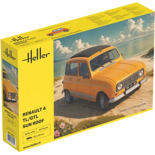 Renault 4 TL/GTL Sun Roof 1/24 Heller Heller HEL-82704 - 1 HEL-82704-Renault 4 TL/GTL Sun Roof 1/24 Heller - HEL-82704