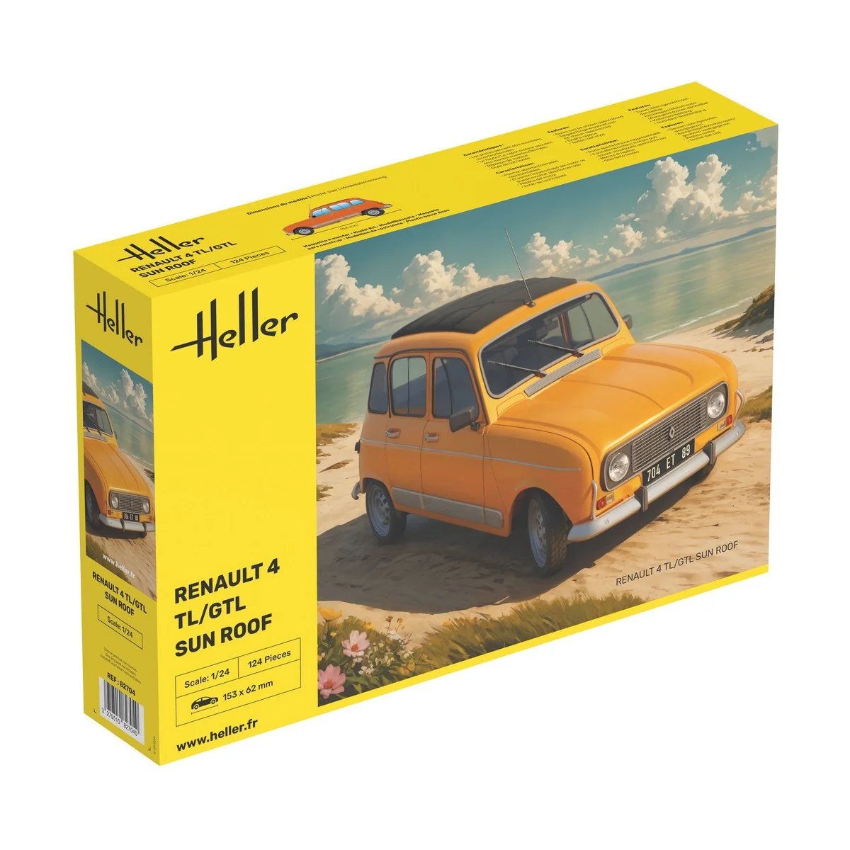 Renault 4 TL/GTL Sun Roof 1/24 Heller Heller HEL-82704 - 1 Renault 4 TL/GTL Sun Roof 1/24 Heller Heller HEL-82704 - 1