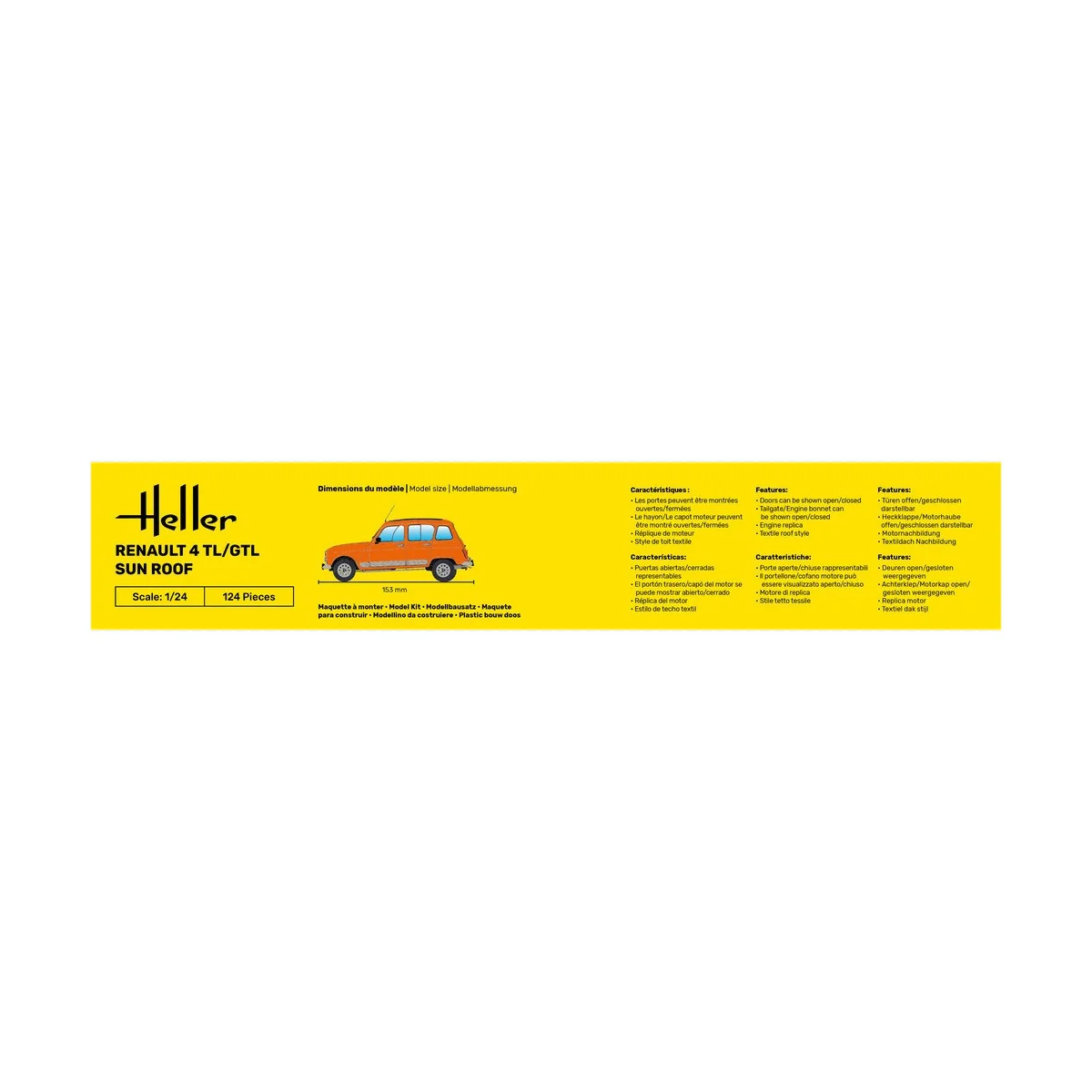 Renault 4 TL/GTL Sun Roof 1/24 Heller + colle et peintures Heller HEL-58704 - 4 Renault 4 TL/GTL Sun Roof 1/24 Heller + colle et peintures Heller HEL-58704 - 4