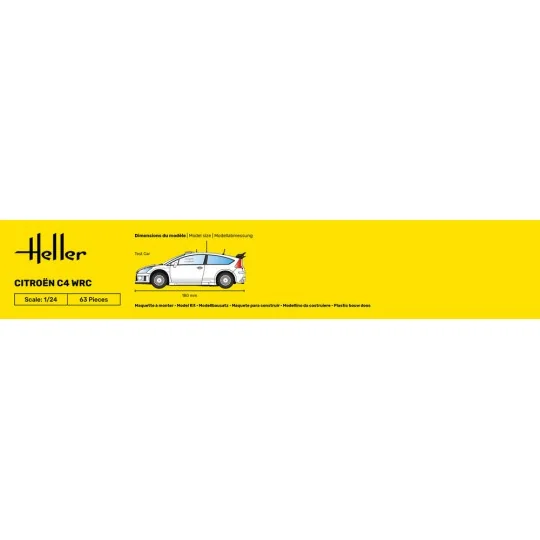 HEL-56756-Citroen C4 WRC 1/24 Heller + colle et peintures - HEL-56756