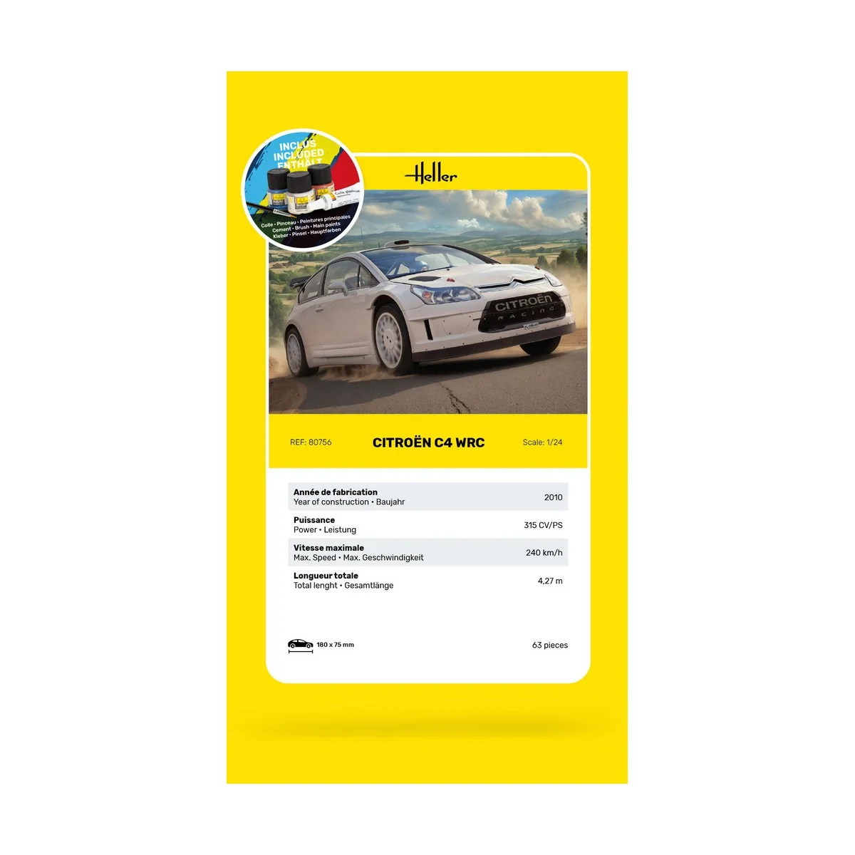Citroen C4 WRC 1/24 Heller + colle et peintures Heller HEL-56756 - 5