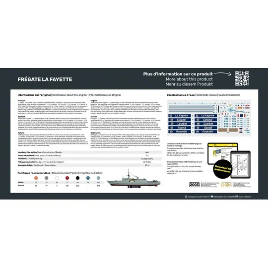 HEL-81035-Bateau Frégate La Fayette 1/400 Heller