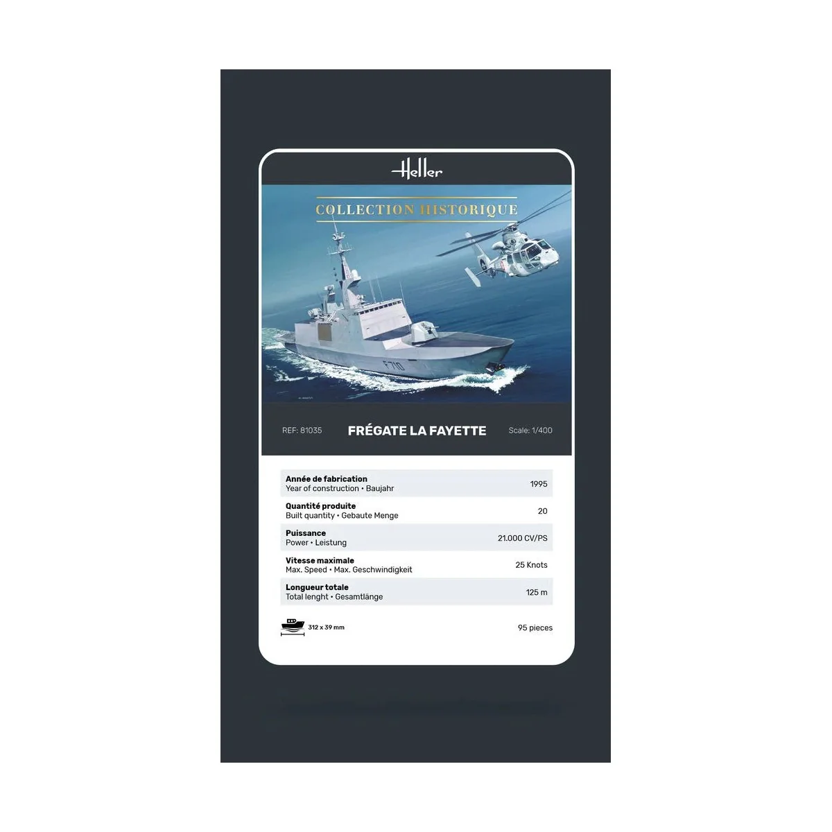 Ship Frégate La Fayette 1/400 Heller Heller HEL-81035 - 5
