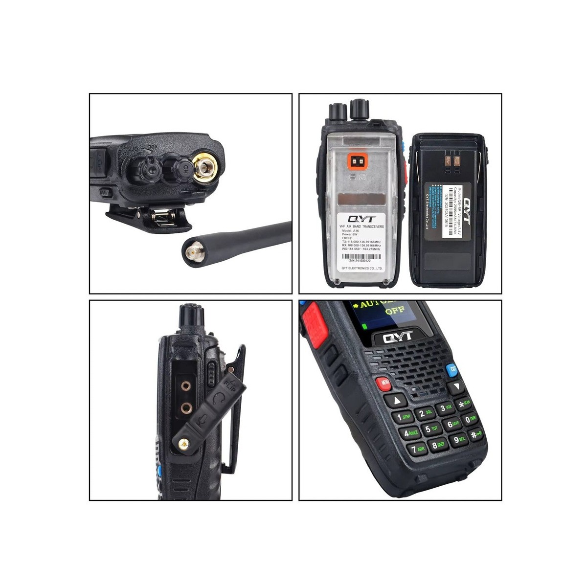 VHF Aviation / ULM radio transmission and reception 108-136 Mhz KT-A16 QYT  QYT-KT-A16 - 7