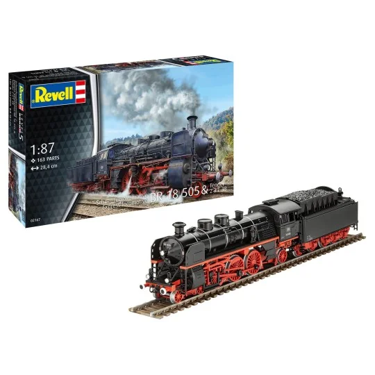 02167-Locomotive à vapeur train express BR 18 505 avec tender 2'3' T38 1/87 Revell - 02167