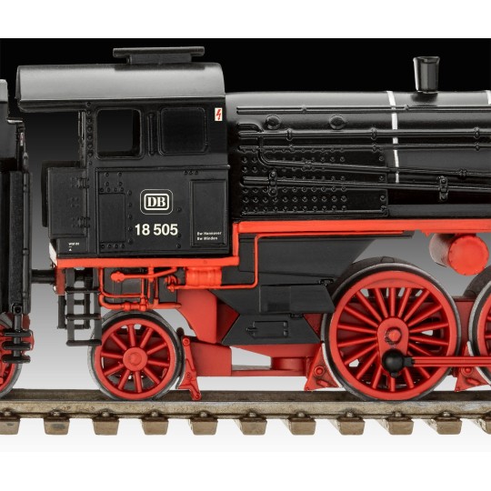 02167-Locomotive à vapeur train express BR 18 505 avec tender 2'3' T38 1/87 Revell