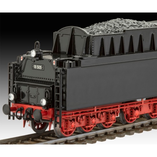 02167-Steam locomotive express train BR 18 505 with tender 2'3' T38 1/87 Revell