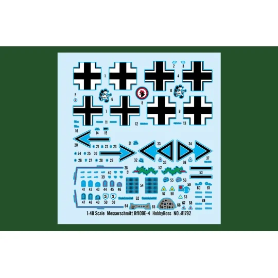 HB81792-Messerschmitt Bf109E-4 1/48 Hobby Boss - HB81792