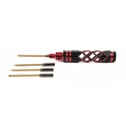Porte outil 4 en 1 rouge tournevis BTR métrique - T2M T2M T422643R - 1