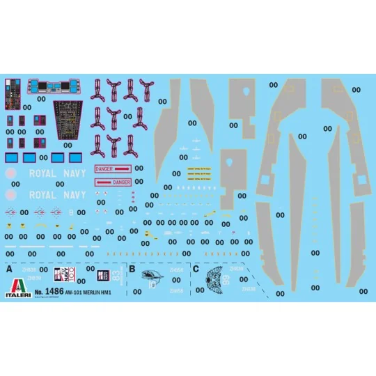 I1486-Hélicoptère AW101 Merlin HM.1 1/72 Italeri - I1486