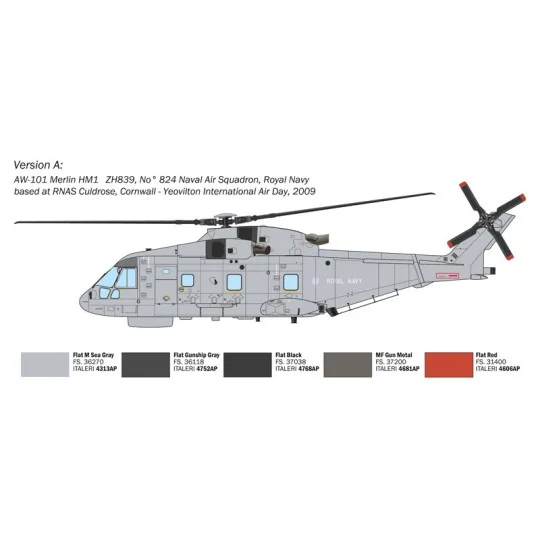 I1486-AW101 Merlin HM.1 Helicopter 1/72 Italeri
