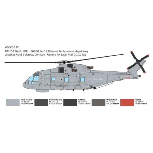 I1486-Hélicoptère AW101 Merlin HM.1 1/72 Italeri
