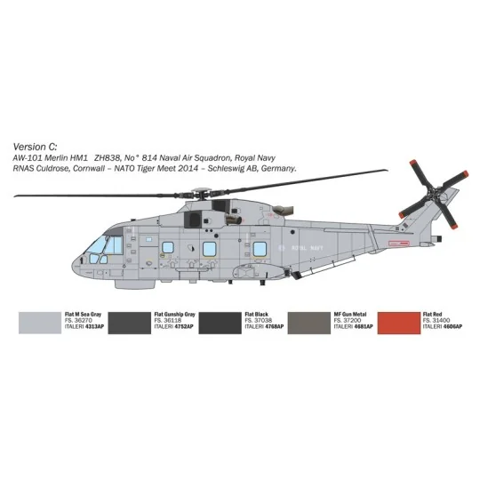 I1486-Hélicoptère AW101 Merlin HM.1 1/72 Italeri - I1486