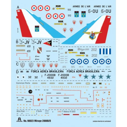 I90023-Avion Mirage 2000 B/D 1/72 Italeri