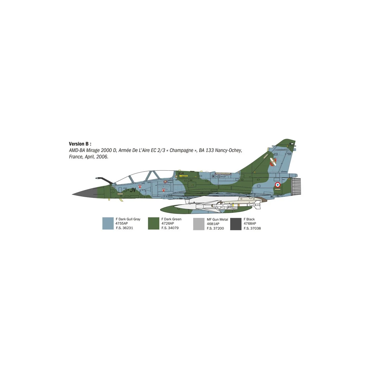 Avion Mirage 2000 B/D 1/72 Italeri Italeri I90023 - 5