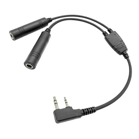 copy of Retevis headset for KT-A16 QYT radio QYT-GA - 1 QYT-GA-GA General Aviation Dual Jack Adapter for KT-A16 QYT Radio - QYT-GA