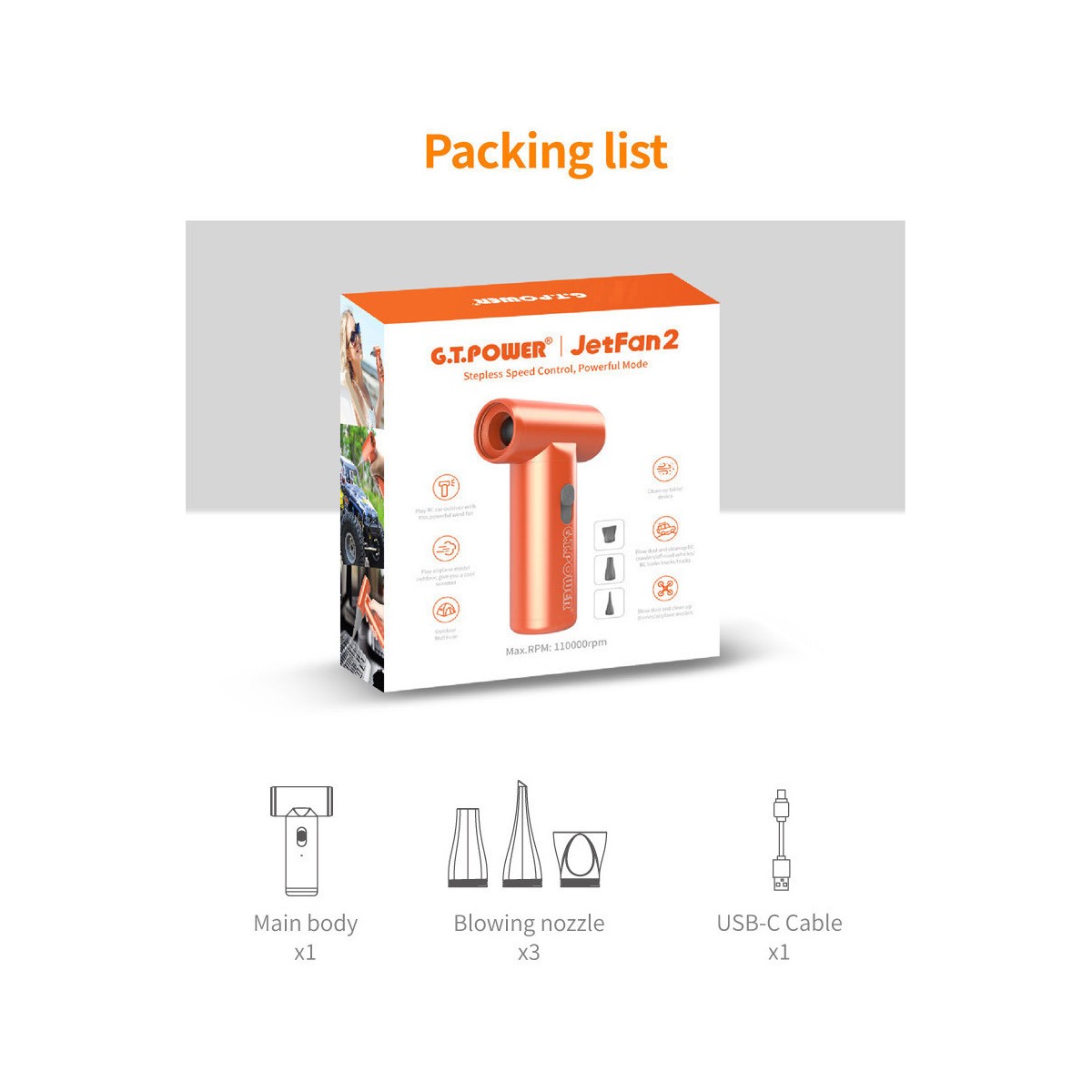 Pulseur d'air JetFan V2 GT Power GT-Power GT-GETFANV2 - 6 Pulseur d'air JetFan V2 GT Power GT-Power GT-GETFANV2 - 6
