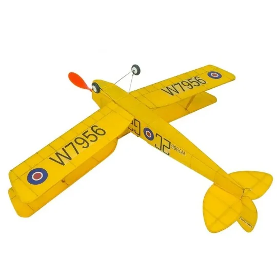 VA08-Tiger Moth 600mm moteur caoutchouc kit balsa vole libre DW Hobby