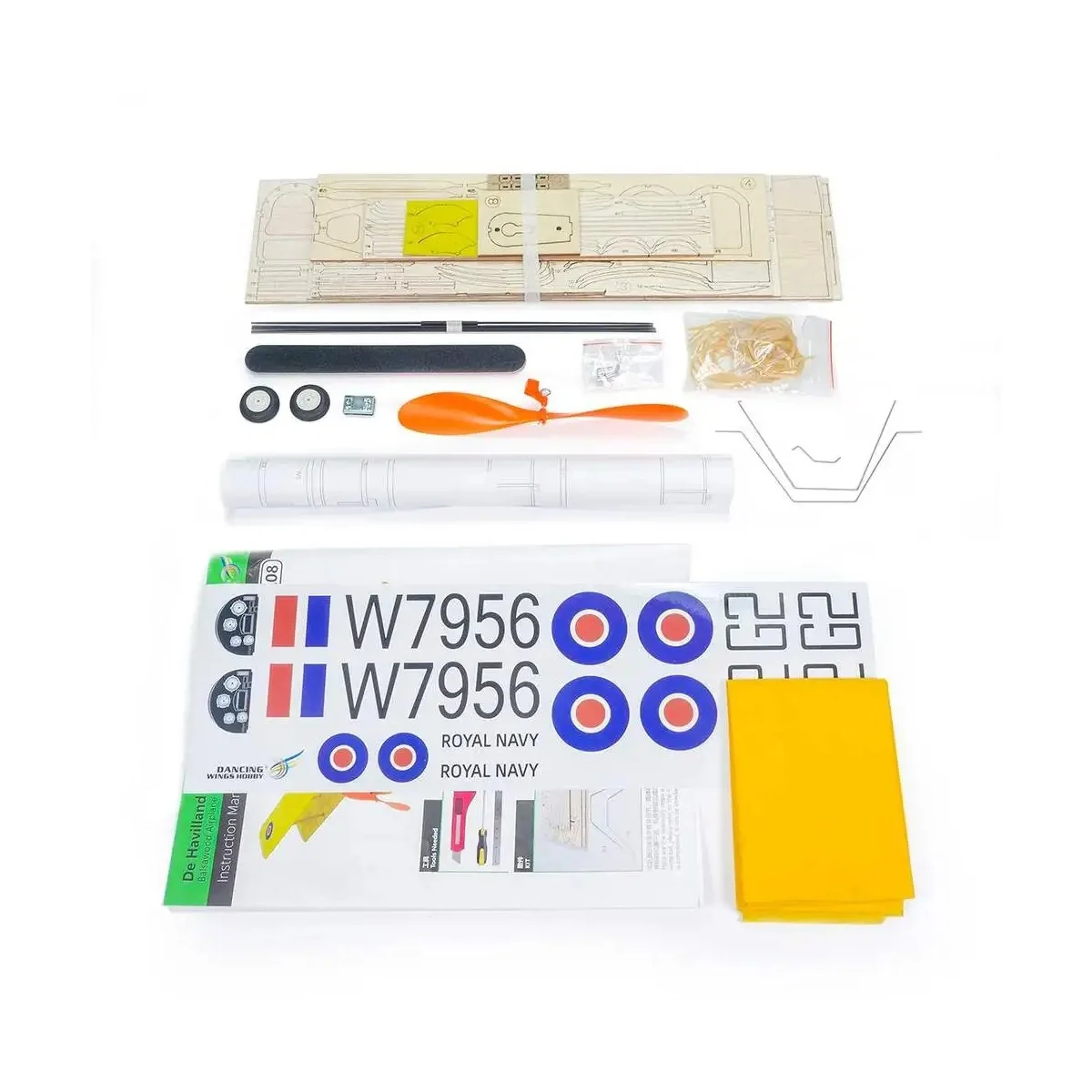 Tiger Moth 600mm rubber motor balsa kit free fly DW Hobby DW Hobby - Dancing Wings Hobby VA08 - 9
