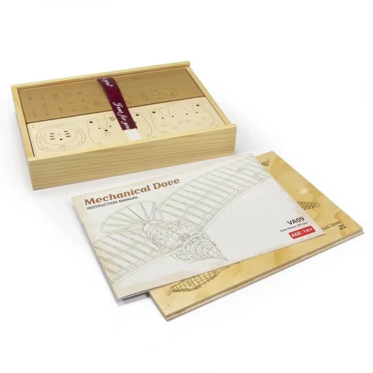 VA09-Oiseau Colombe mécanique 1m découpe laser bois, modèle statique DW Hobby