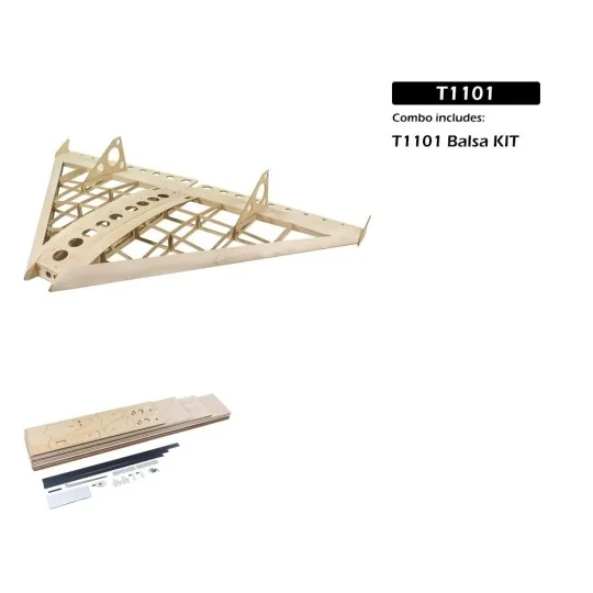 T1101-Aile volante delta Air Kart 1m T11 Kit balsa DW Hobby - T1101