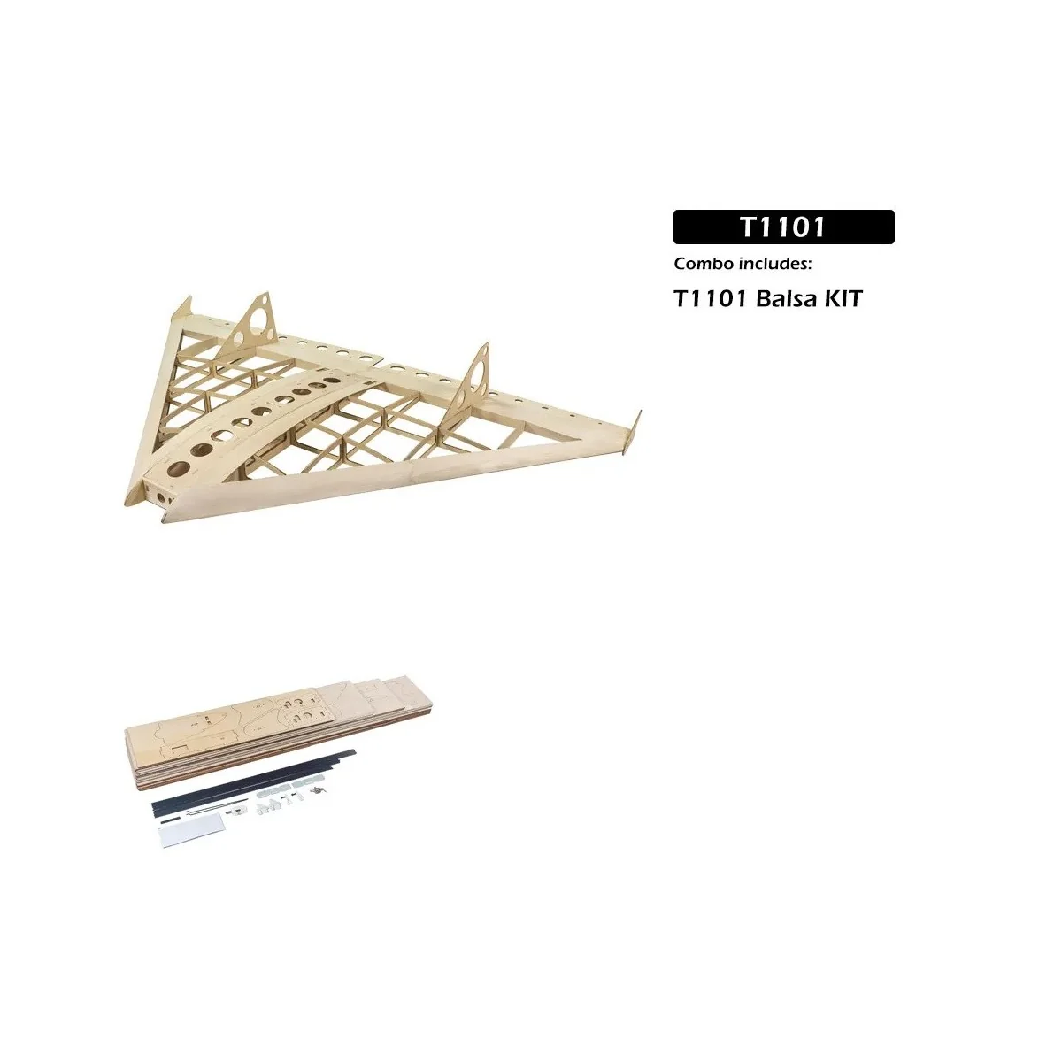 Air Kart Delta Flying Wing 1m T11 Balsa Kit DW Hobby DW Hobby - Dancing Wings Hobby T1101 - 3