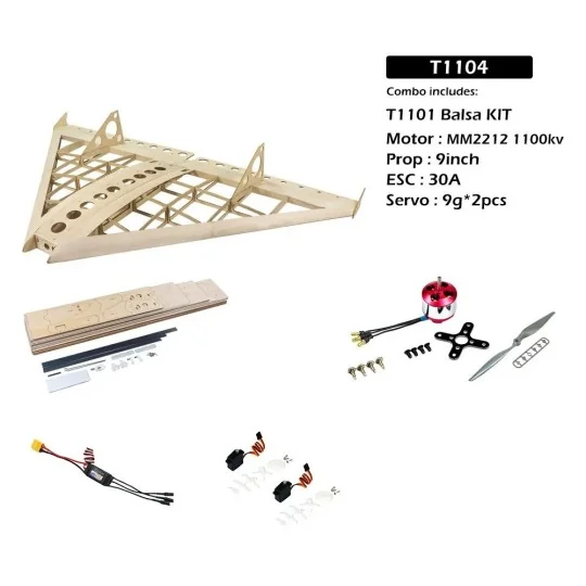 T1104-Aile volante delta Air Kart 1m T11 Kit PNP balsa DW Hobby