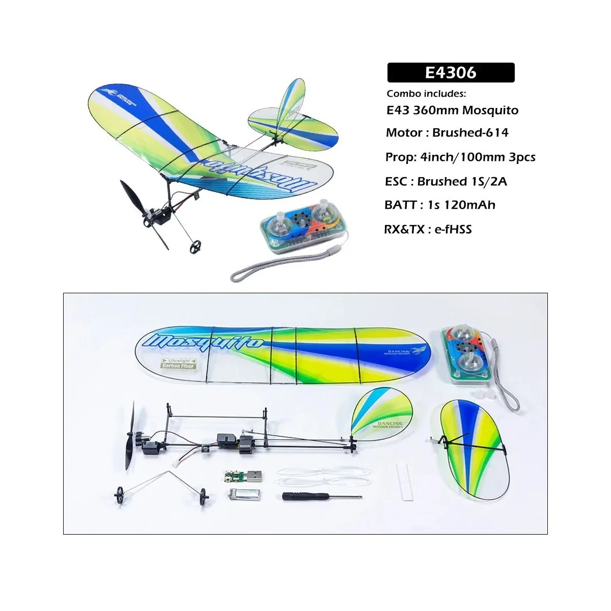 copy of Fokker-E 1.58m 1/6 S24 Kit ARF PNP balsa DW Hobby DW Hobby - Dancing Wings Hobby E4306 - 2