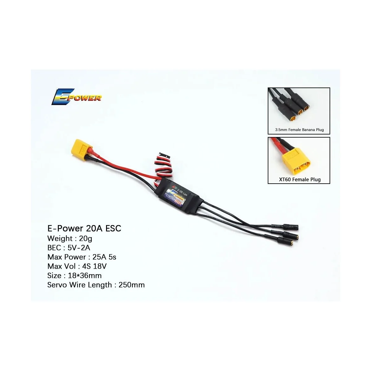 20A AEO brushless ESC controller DW Hobby - Dancing Wings Hobby BE005 - 1