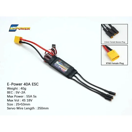 BE007-Controleur brushless ESC 40A AEO - BE007