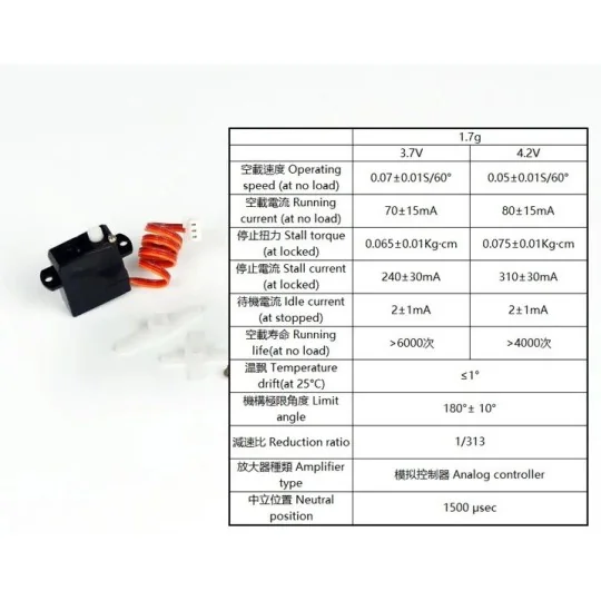 SP017B-1-Servo nano SP017 1.7g AEO - SP017B-1