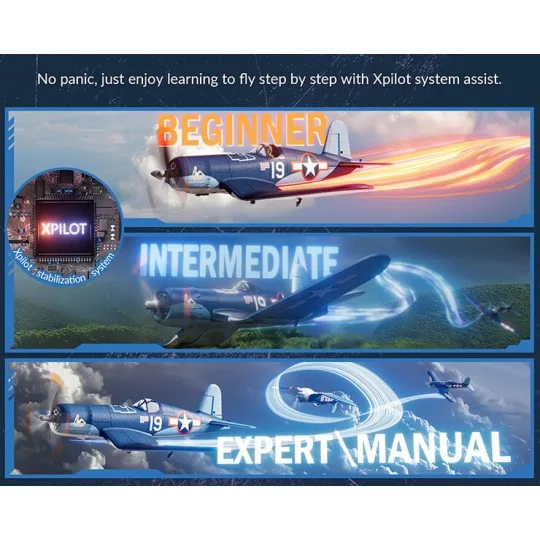 V768-3-Corsair F4U 500mm Brushless Aircraft with RTF Volantex Flight Stabilizer