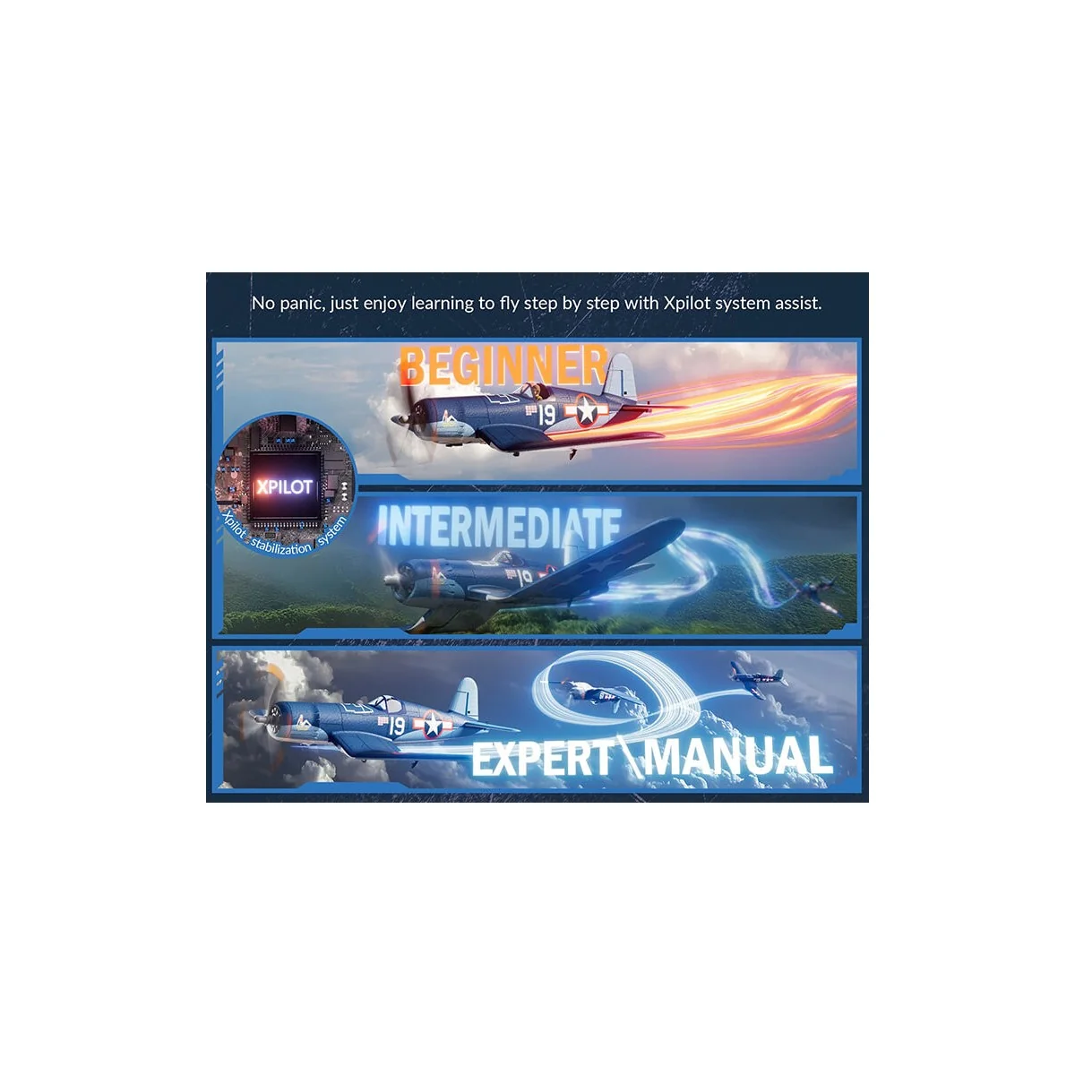 Avion Corsair F4U 500mm brushless avec stabilisateur de vol RTF Volantex Volantex V768-3 - 2