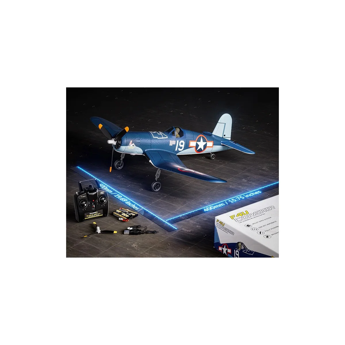 Corsair F4U 500mm Brushless Aircraft with RTF Volantex Flight Stabilizer Volantex V768-3 - 7