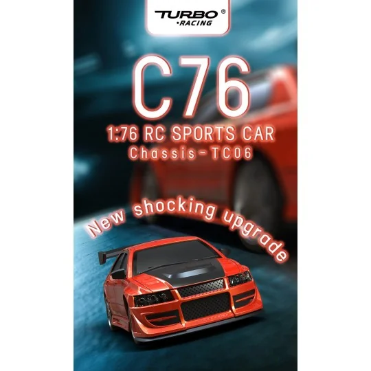 copy of Micro Muscle Car 1/76 RTR Turbo Racing Turbo Racing TB-C76 - 2 TB-C76-Micro Sport Red C76 1/76 RTR Turbo Racing - TB-C76