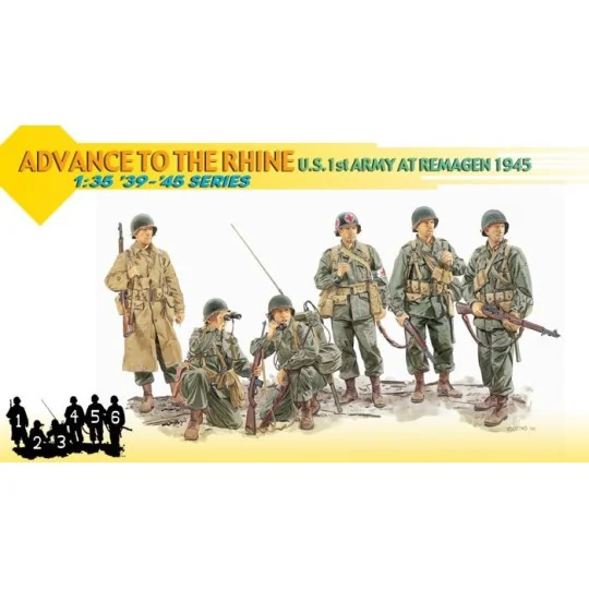 Personnages soldats 1st ARMY US (Remagen 1945) 1/35 Dragon D6271 - 1 D6271-Personnages soldats 1st ARMY US (Remagen 1945) 1/35 Dragon - D6271