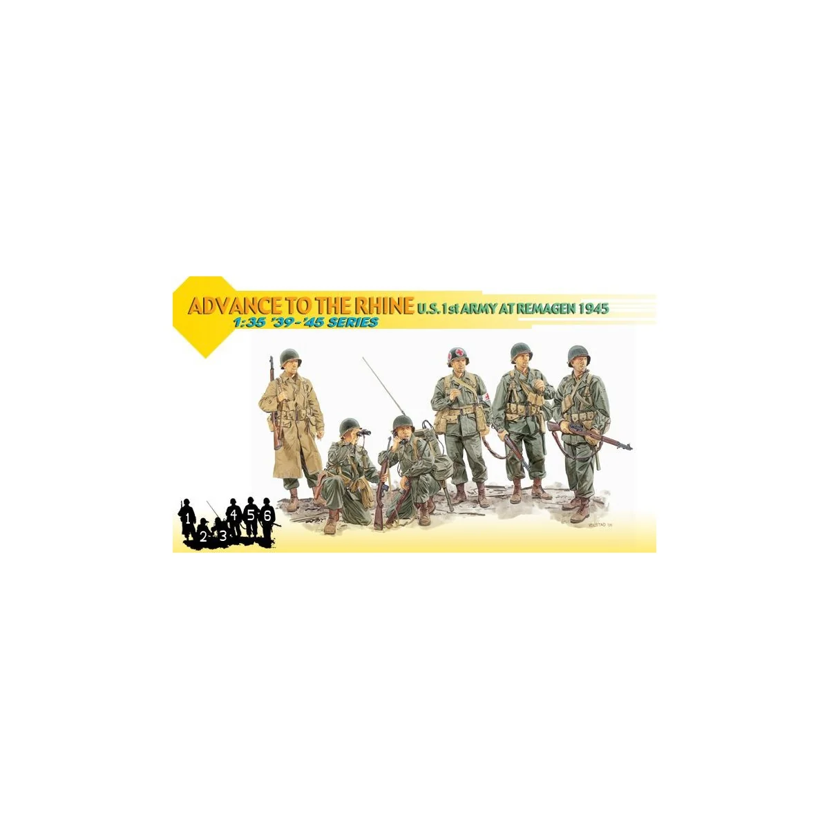 Personnages soldats 1st ARMY US (Remagen 1945) 1/35 Dragon D6271 - 1 Personnages soldats 1st ARMY US (Remagen 1945) 1/35 Dragon D6271 - 1