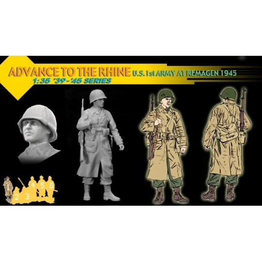 Personnages soldats 1st ARMY US (Remagen 1945) 1/35 Dragon D6271 - 2 D6271-Personnages soldats 1st ARMY US (Remagen 1945) 1/35 Dragon - D6271