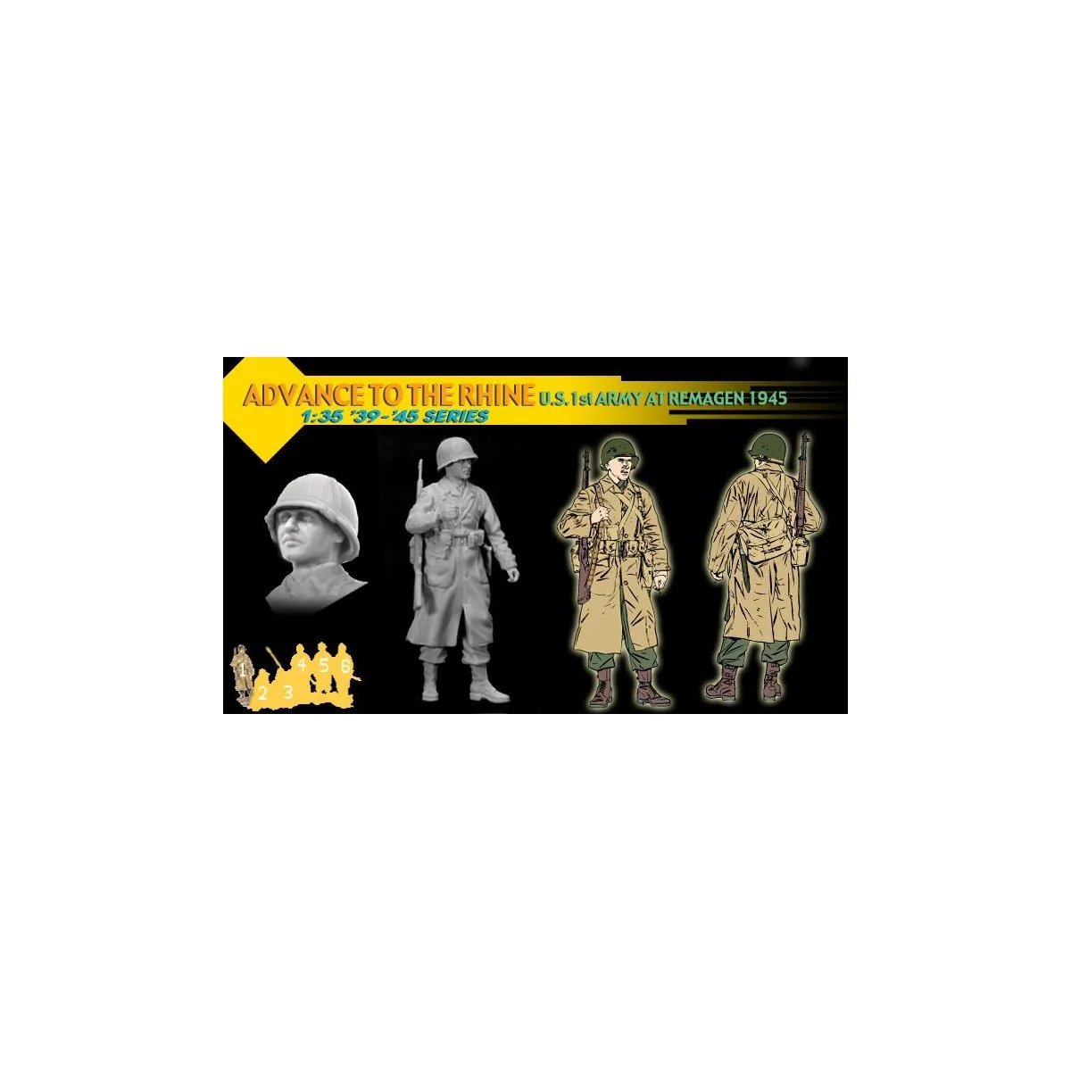 Personnages soldats 1st ARMY US (Remagen 1945) 1/35 Dragon D6271 - 2 Personnages soldats 1st ARMY US (Remagen 1945) 1/35 Dragon D6271 - 2