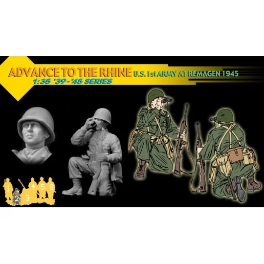 Personnages soldats 1st ARMY US (Remagen 1945) 1/35 Dragon D6271 - 3 D6271-Personnages soldats 1st ARMY US (Remagen 1945) 1/35 Dragon - D6271