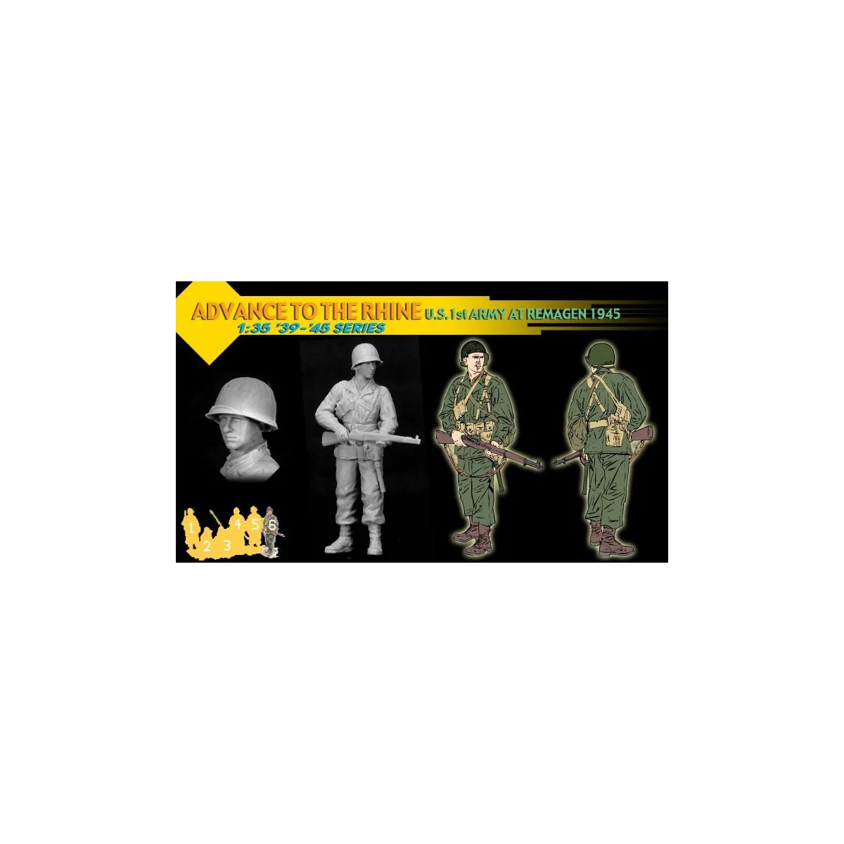 Soldier figures 1st US ARMY (Remagen 1945) 1/35 Dragon D6271 - 7 Soldier figures 1st US ARMY (Remagen 1945) 1/35 Dragon D6271 - 7
