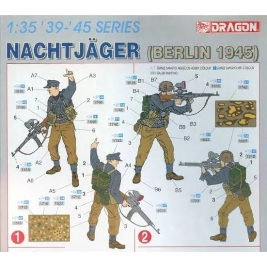 Nachtjäger Soldier Figures (Berlin 1945) 1/35 Dragon D6089 - 3 D6089-Nachtjäger Soldier Figures (Berlin 1945) 1/35 Dragon - D6089