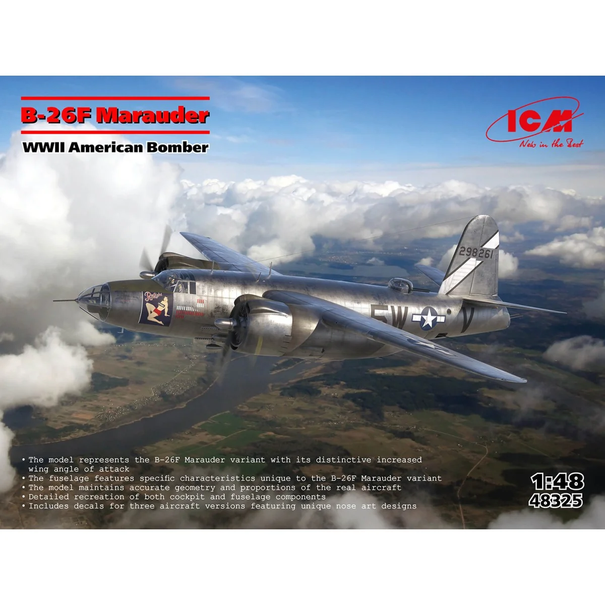 Avion B-26F Marauder, WWII American Bomber, 1/48 ICM 48325 - 1 Avion B-26F Marauder, WWII American Bomber, 1/48 ICM 48325 - 1