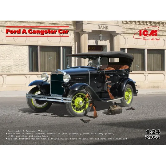 24052-Ford Model A Gangster Car 1/24 ICM