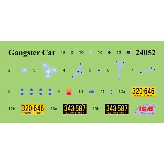 24052-Ford Model A Voiture Gangsters 1/24 ICM