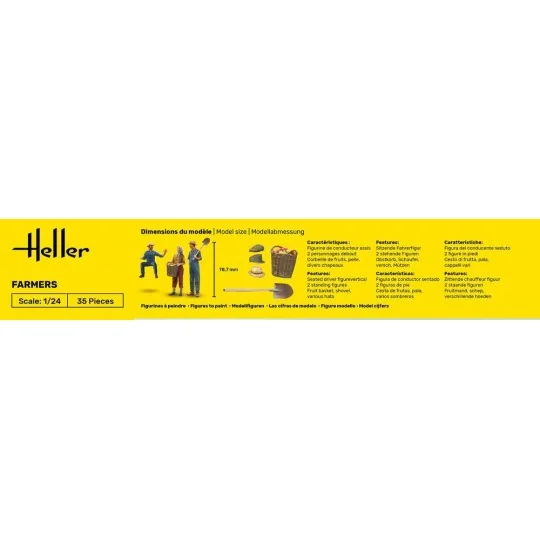 HEL-82752-Personnages, fermiers 1/24 Heller