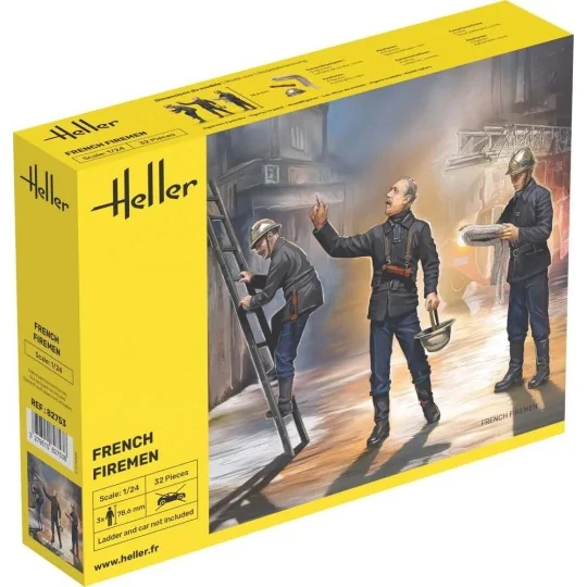 HEL-82753-Personnages, pompiers français 1/24 Heller - HEL-82753