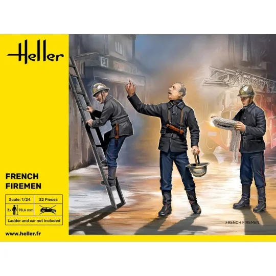 HEL-82753-Personnages, pompiers français 1/24 Heller - HEL-82753