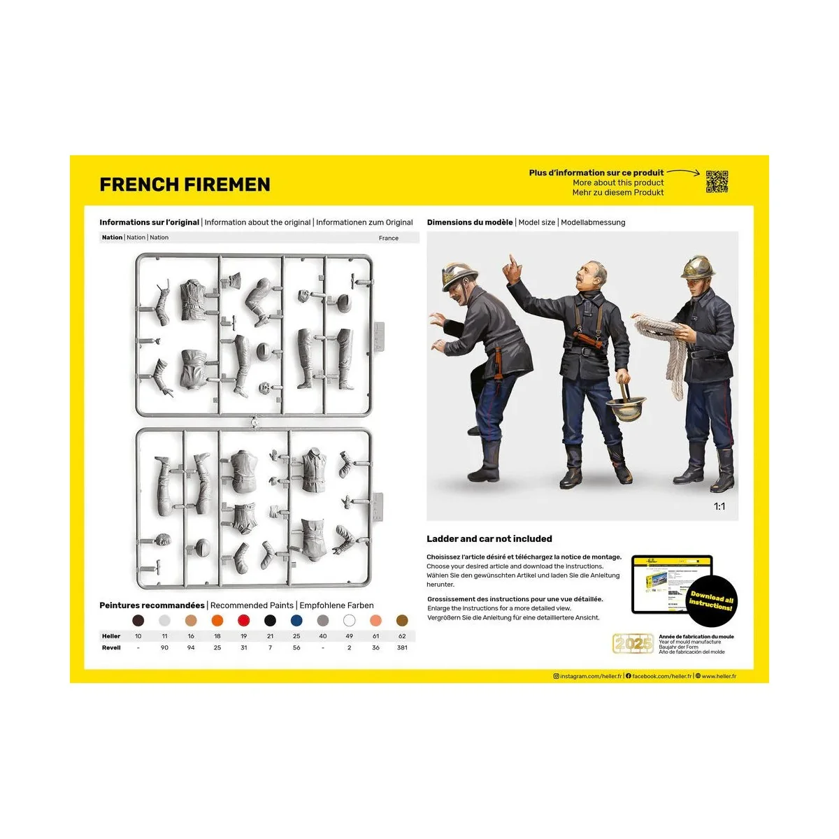 Personnages, pompiers français 1/24 Heller Heller HEL-82753 - 3