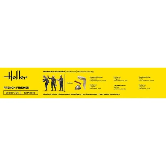 HEL-82753-Personnages, pompiers français 1/24 Heller - HEL-82753